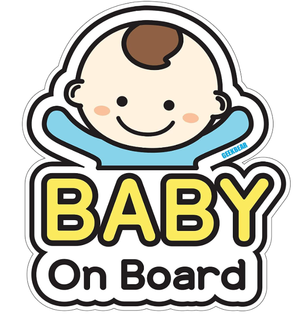 Sticker auto, baby boy on board, print, 18 cm [1]