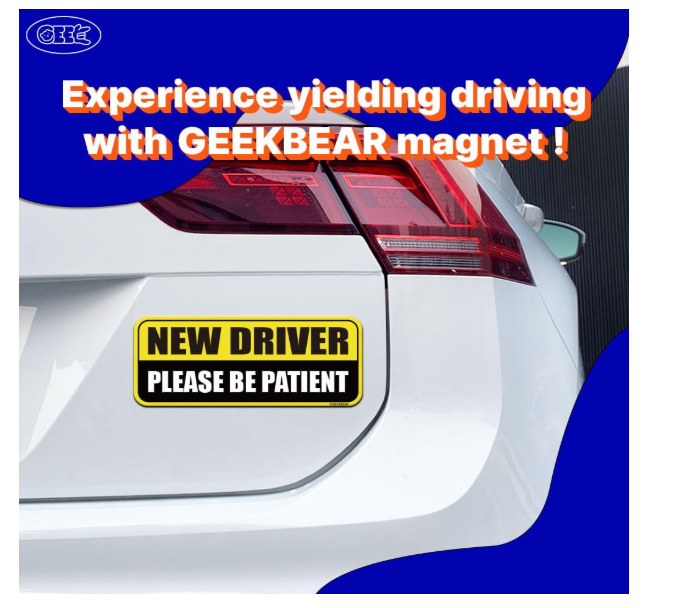 Sticker auto, new driver dreptunghiular, 22cm [2]