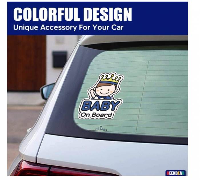 Sticker auto, baby on board, print, 18 cm [3]