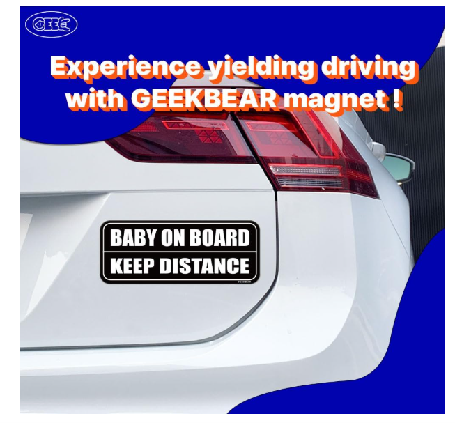 Sticker auto, Baby on board, keep distance, 22cm [2]