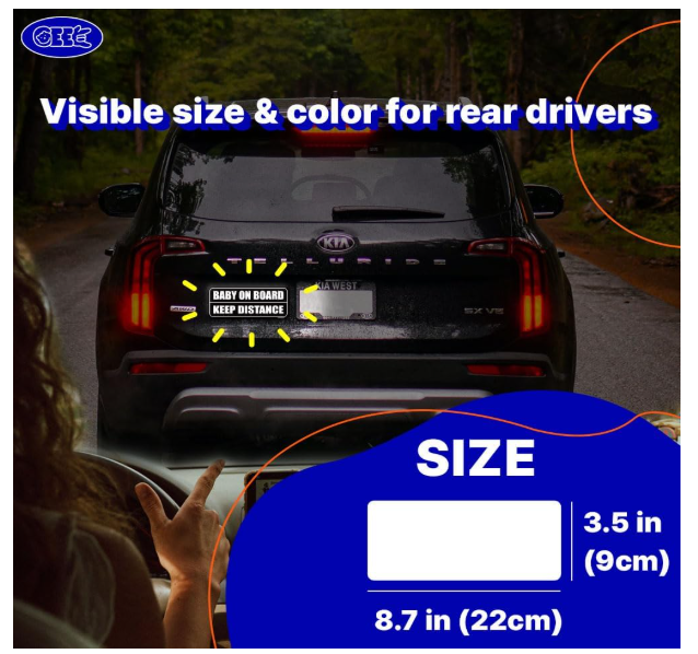 Sticker auto, Baby on board, keep distance, 22cm [6]