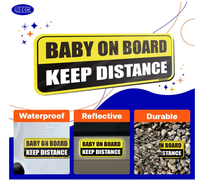 Sticker auto, Baby on board, keep distance, 22cm [4]