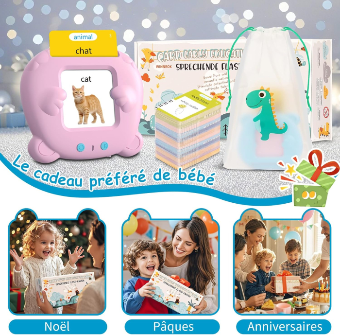 Carduri Educative Vorbitoare pentru Copii – Joc Interactiv de Invatare, 112 Carduri, 224 Cuvinte, Dezvoltare Limbaj si Vocabular, 2–6 Ani [2]