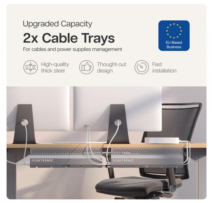 Organizator de cabluri din oțel inoxidabil pentru birou [2]