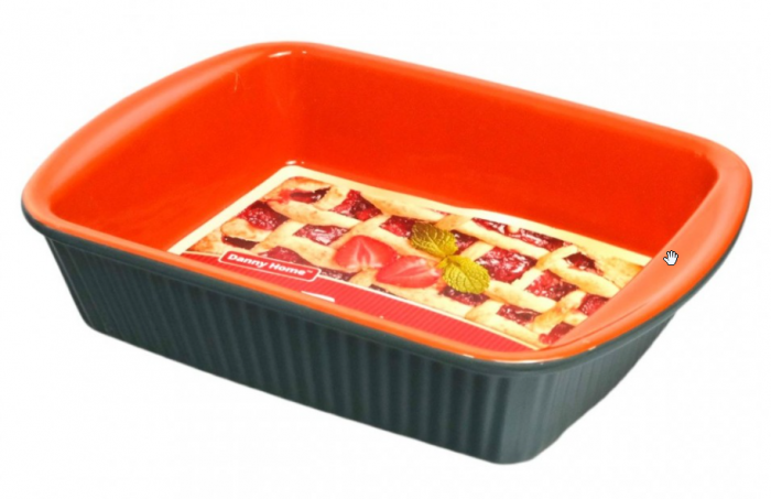 Tava dreptunghiulara pentru cuptor cu Manere, Ceramica, 34x24.5x7.5cm [2]
