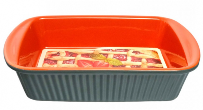 Tava dreptunghiulara pentru cuptor cu Manere, Ceramica, 28x14.5x8cm [2]