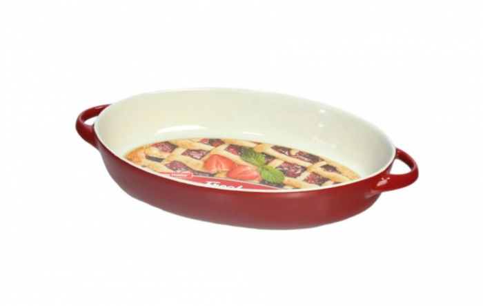 Tava ovala pentru cuptor cu Manere, Ceramica, 39x22.5x6cm [4]