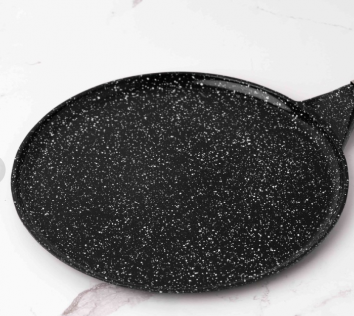 Tigaie clatite/pizza aluminiu turnat, 28x1.5 cm, acoperire ceramica, maner soft touch, inductie, Goldmann [2]