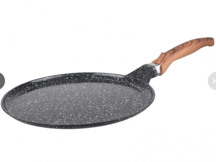 Tigaie clatite/pizza aluminiu turnat, 28x1.5 cm, acoperire ceramica, maner soft touch, inductie, Goldmann [6]