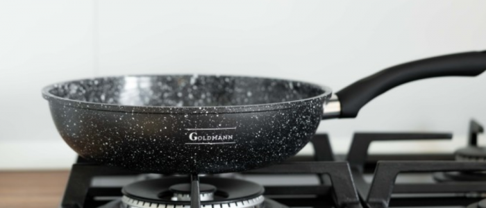 Tigaie WOK antiaderenta, 26x7cm, acoperire ceramica, maner soft touch, Goldamnn, marmorata [2]