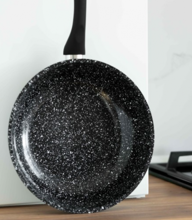 Tigaie WOK antiaderenta, 26x7cm, acoperire ceramica, maner soft touch, Goldamnn, marmorata [6]