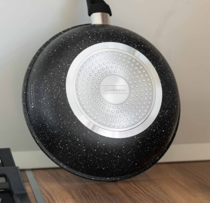 Tigaie WOK antiaderenta, 26x7cm, acoperire ceramica, maner soft touch, Goldamnn, marmorata [4]