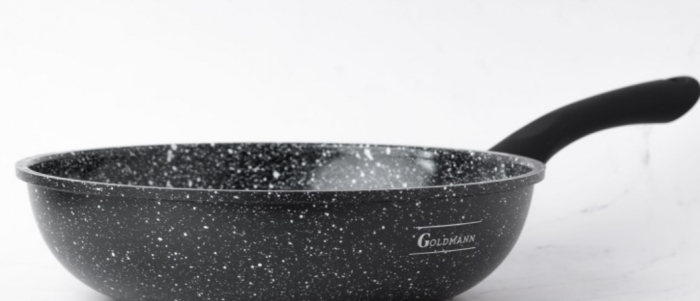 Tigaie WOK antiaderenta, 26x7cm, acoperire ceramica, maner soft touch, Goldamnn, marmorata [3]