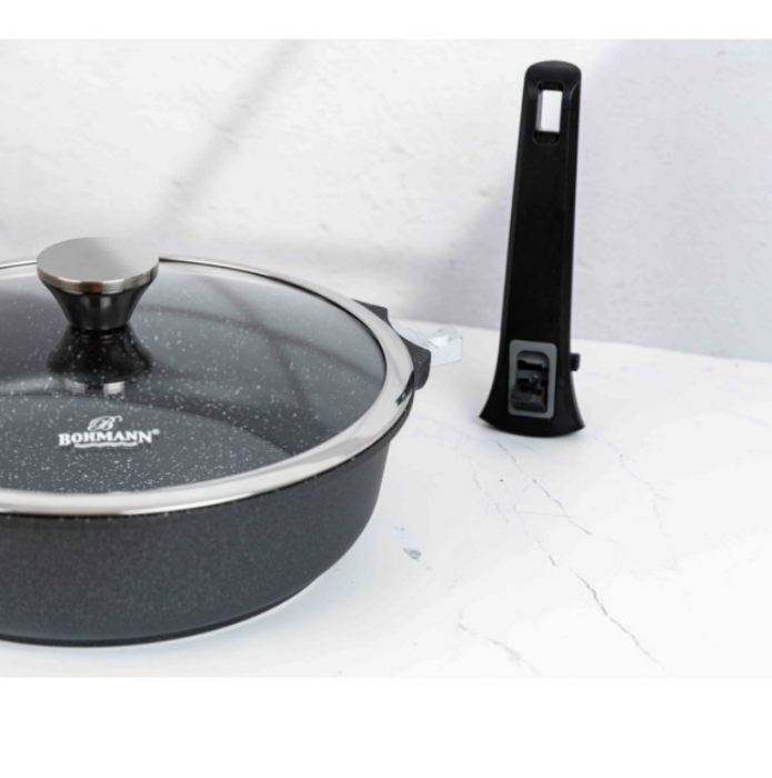 Tigaie cu manere detasabile, 24cm, aluminiu turnat, Bohmann, suprafata antiaderenta, inclusiv inductie [7]
