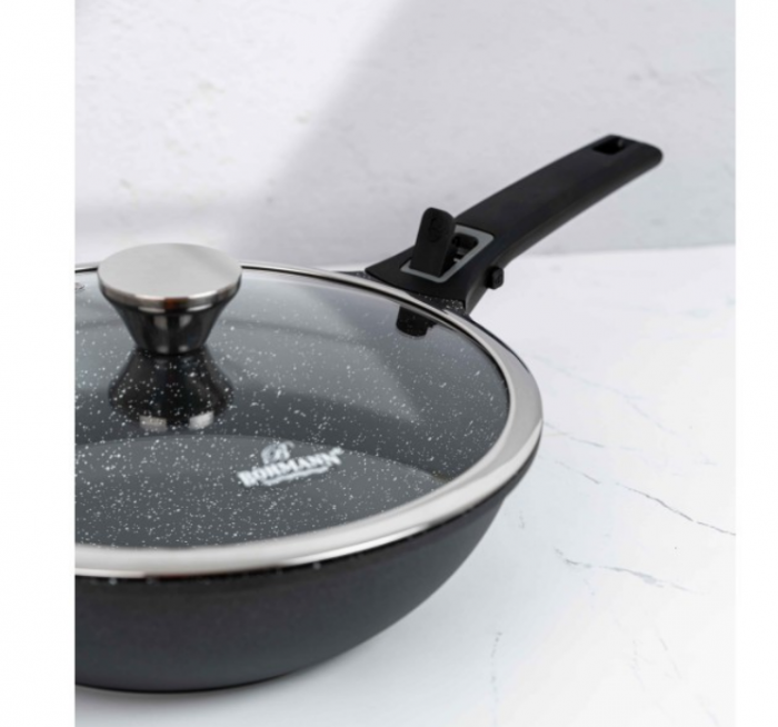 Tigaie wok cu maner detasabil, 28cm, aluminiu turnat, Bohmann, suprafata antiaderenta, inclusiv inductie [5]