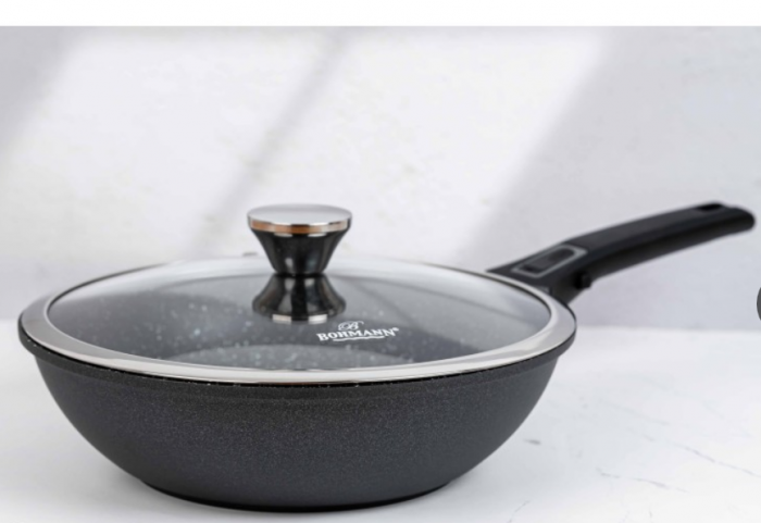 Tigaie wok cu maner detasabil, 28cm, aluminiu turnat, Bohmann, suprafata antiaderenta, inclusiv inductie [7]