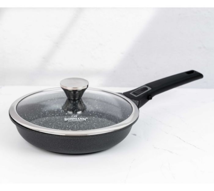 Tigaie cu maner detasabil, 28cm, aluminiu turnat, Bohmann, suprafata antiaderenta, inclusiv inductie [2]