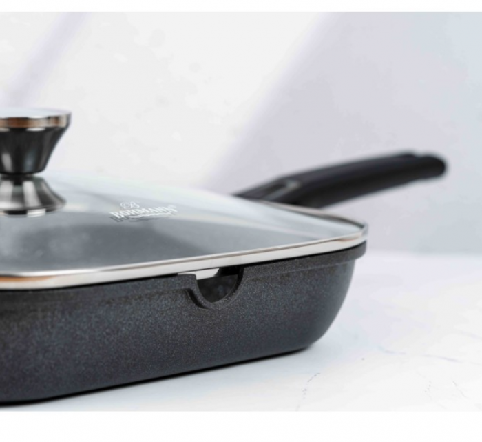 Tigaie grill cu maner detasabil, 28cm, aluminiu turnat, Bohmann, suprafata antiaderenta, inclusiv inductie [7]