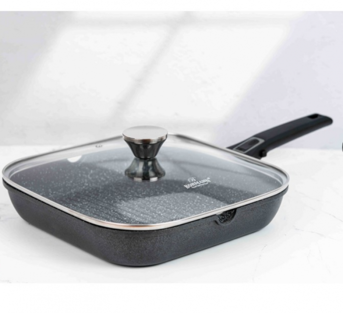 Tigaie grill cu maner detasabil, 28cm, aluminiu turnat, Bohmann, suprafata antiaderenta, inclusiv inductie [8]