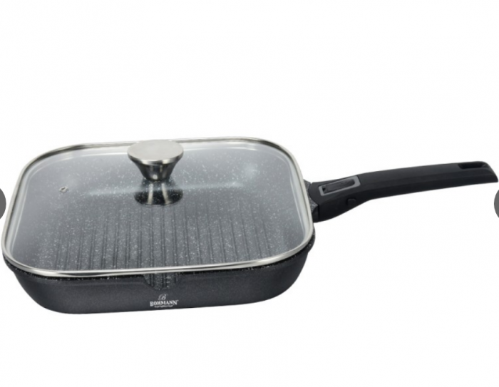 Tigaie grill cu maner detasabil, 28cm, aluminiu turnat, Bohmann, suprafata antiaderenta, inclusiv inductie [2]