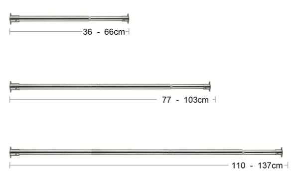 Bara pentru haine, extensibila 110-137cm, HARRMS, inox [3]