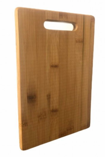 Tocator de bucatarie universal din lemn de bambus cu maner, maro, 45 x 32 cm [2]