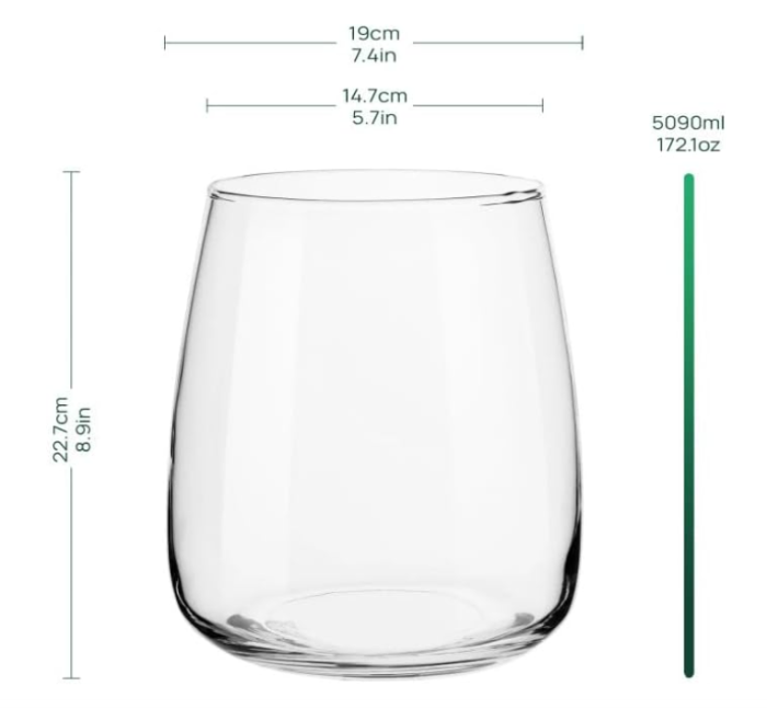 Vază decorativă mare TREND HOME – Grand Vase Salon din sticlă, pentru flori naturale și uscate, design modern [2]