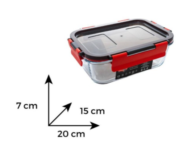 Vas termorezistent rectangular cu capac plastic CLICK 0.85 L - 7626 L [2]