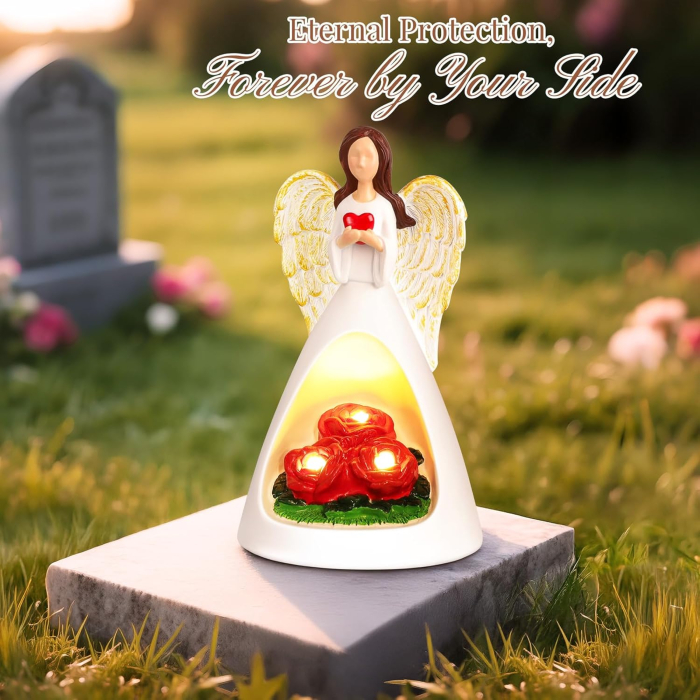 Figurina inger pazitor cu lumina, cadou inspirational crestin pentru femei, mama, bunica, sotie sau prietene, decoratiune birou sau Craciun [4]