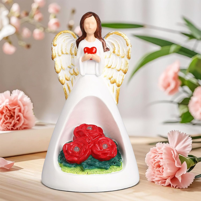 Figurina inger pazitor cu lumina, cadou inspirational crestin pentru femei, mama, bunica, sotie sau prietene, decoratiune birou sau Craciun [2]