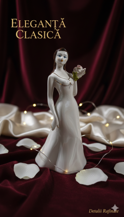 Bibelou Decorativ din Portelan, Model Alina, Inaltime 20 cm, Finisaj Lucios [1]