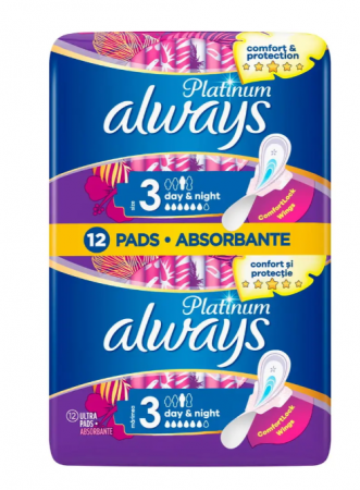 Absorbante si Tampoane - Absorbante igienice parfumate Always Platinum Night 12 buc