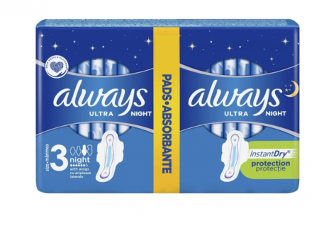 Absorbante si Tampoane - Absorbante Always duo pack ultra night, 12 bucati