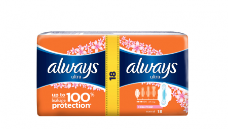 Absorbante si Tampoane - Absorbante Always Ultra Normal Fresh Duo, 18 buc