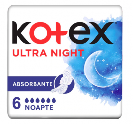 Absorbante si Tampoane - Absorbante Kotex Ultra Night, 6 buc