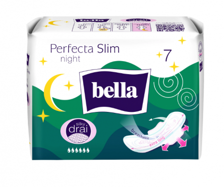 Absorbante si Tampoane - Absorbante Bella Perfecta Slim Night Silky Drai, 7 buc