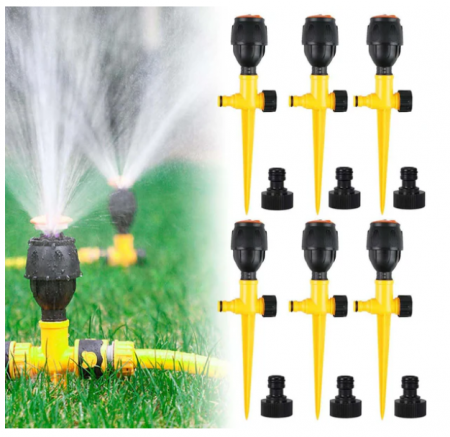 Aspersor de gazon 6 piese, stropitor de gradina rotativ 360 [0]