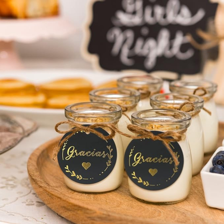 Etichete Cadou G2PLUS 5 x 5 cm – Set de 100 bucăți cu Sfoară de Iută 20 m – Negru [3]