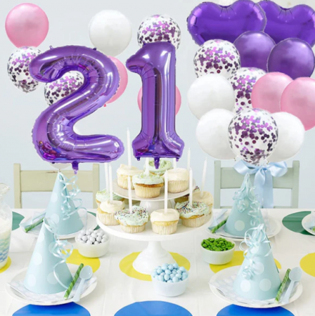 Lichidare Stoc - Setul de baloane pentru petreceri Happy Birthday Balloons  21 ani