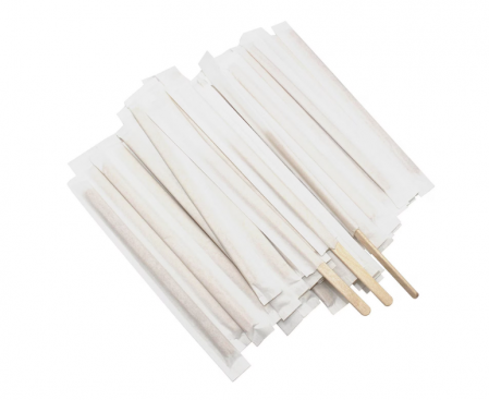 Vesela unica folosinta - Set 250buc, Palete pentru cafea, din lemn rezistent, ambalate individual, 11cm - 90038853