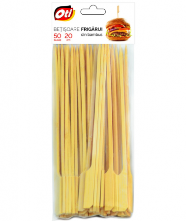 Vesela unica folosinta - Betisoare frigarui din bambus, 20 cm, 50 buc./set