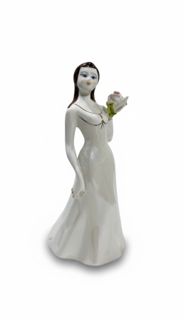 Lichidare Stoc - Bibelou Decorativ din Portelan, Model Alina, Inaltime 20 cm, Finisaj Lucios