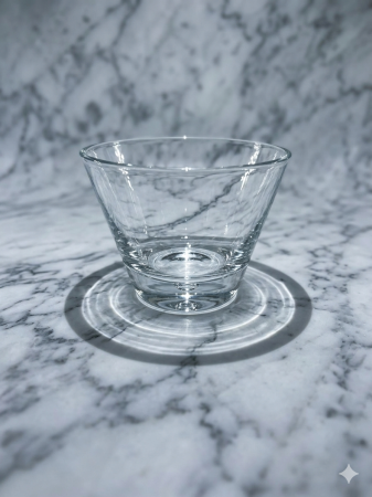 Bol evazat din sticla, 13 cm diametru, 8 cm inaltime, bol desert, fructe, servire, transparent [1]