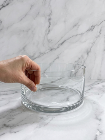 Vaze si boluri decorative - Bol din sticla transparent, 23 cm diametru, 12 cm inaltime, bol servire salata, fructe, desert, multifunctional