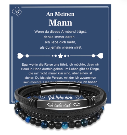 Bijuterii - Bratara din piele in 4 straturi – design clasic, ajustabilă, cadou elegant pentru zi de naștere sau ocazii speciale