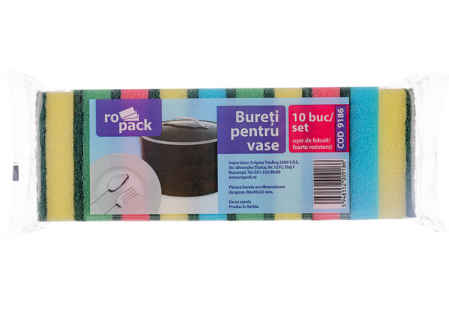 Bureti si Lavete - Bureti colorati pentru vase Ropack, 10 buc/set