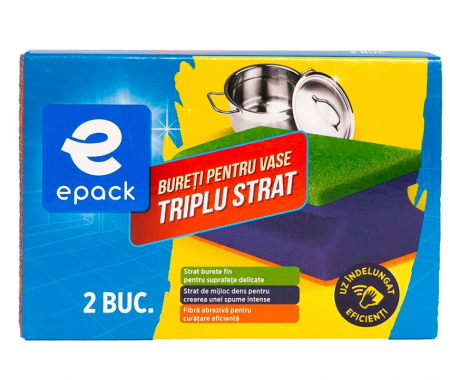 Bureti si Lavete - Bureti Vase Canelura Triplu Strat Epack, 2 Buc