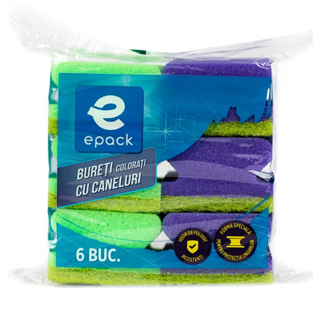 Bureti si Lavete - Bureti colorati pentru vase cu caneluri Epack, 6 buc/set