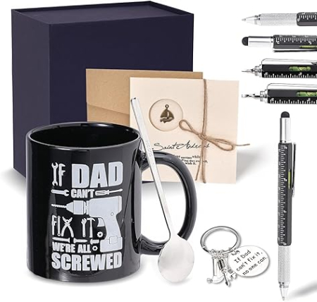 Incaltaminte - Cadouri amuzante personalizate pentru tata, set multi-tool pen, breloc, portofel și card, cană cu lingură, cadou de ziua de naștere pentru bărbați