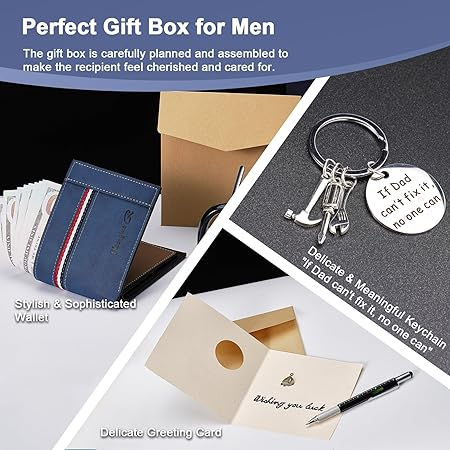 Cadouri amuzante personalizate pentru tata, set multi-tool pen, breloc, portofel și card, cană cu lingură, cadou de ziua de naștere pentru bărbați [2]